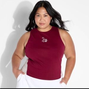 Wild Fable Maroon Tank Top with Swan Detail